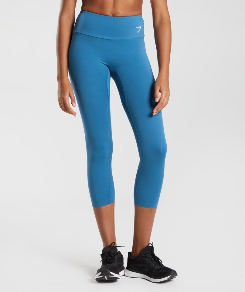 Legginsy Gymshark Treningowe 7/8 Damskie Niebieskie | PL 762ZOH